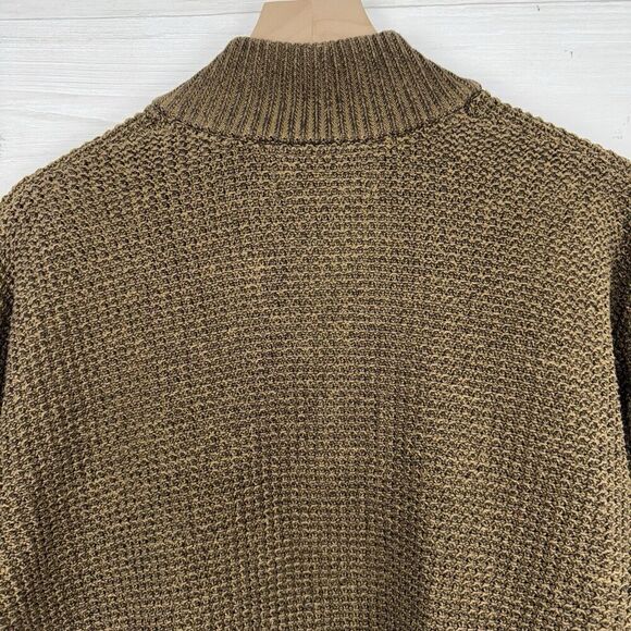 Eddie Bauer Bird's Eye Knit Sweater Men XL Tall Quarter Zip Pullover Heavy Knit - Picture 8 of 14